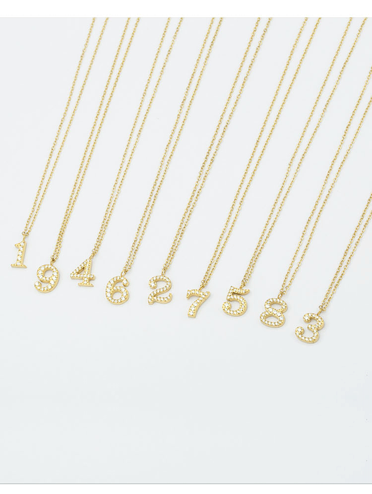 1 Piece Quantity Wholesale Jewelry Simple Style Classic Style Number Titanium Steel Pendant Necklace Cable Chain