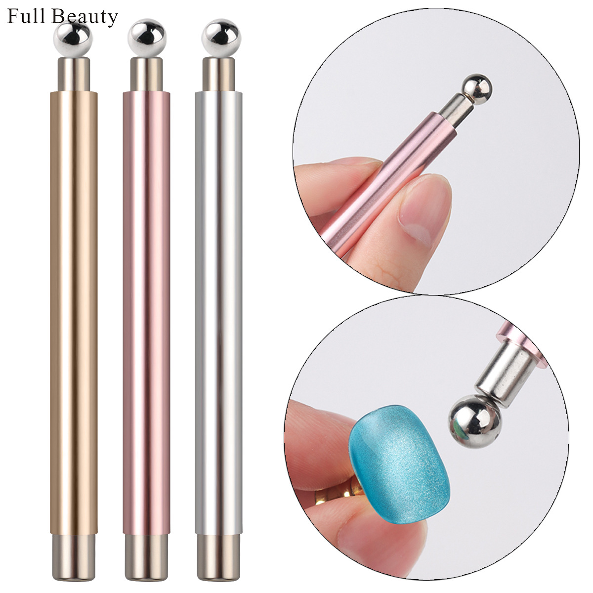 FULL BEAUTY新款美甲猫眼磁铁磁球强力多功能双头磁铁美甲工具