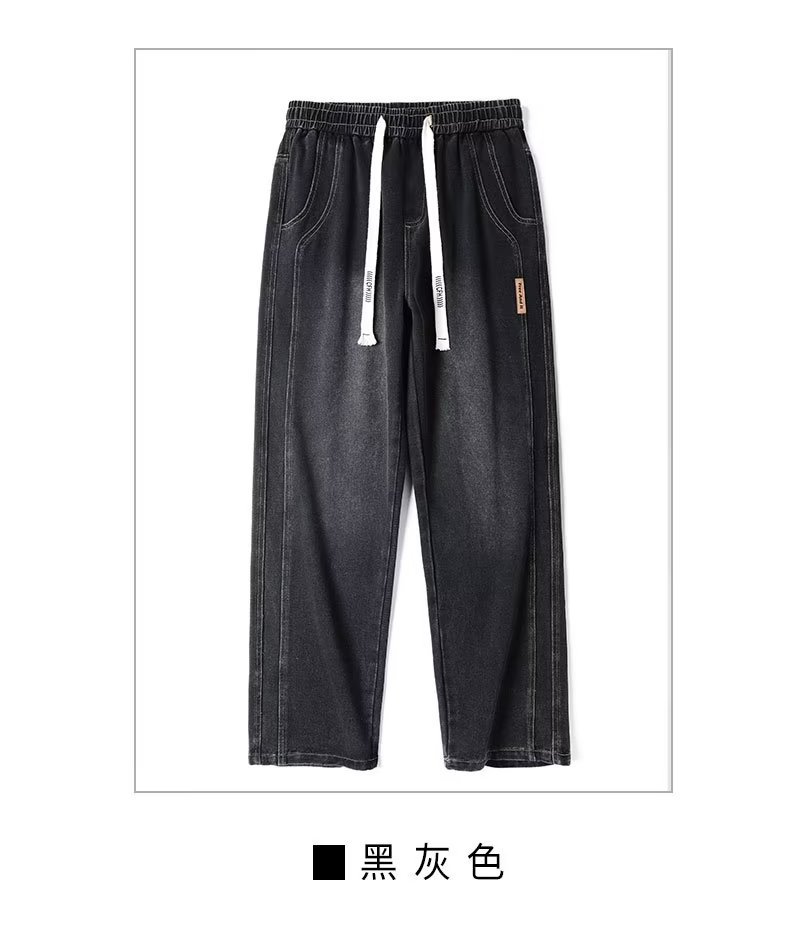 Vintage jeans para hombre 2024 otoño e invierno nuevo estilo recto marea marca de pierna ancha americana calle alta salvaje pantalones casuales