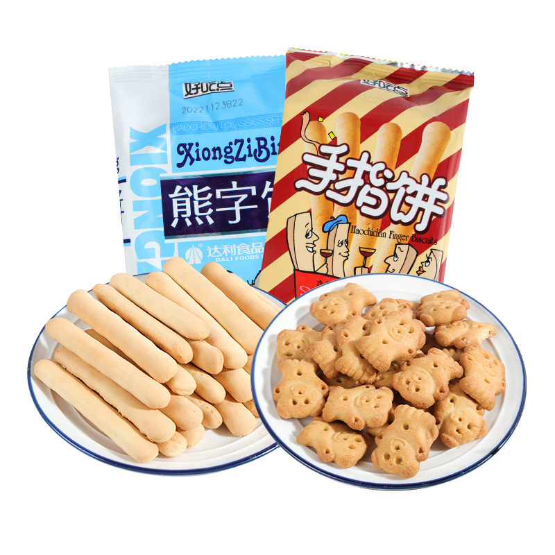 【好吃点熊字饼115g】手指饼干休闲零食网红食品小吃批发