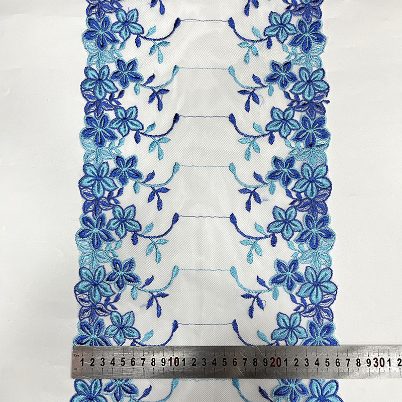 26cm malla bordado encaje hecho a mano ropa DIY accesorios de tela flores cheongsam encaje bordado encaje