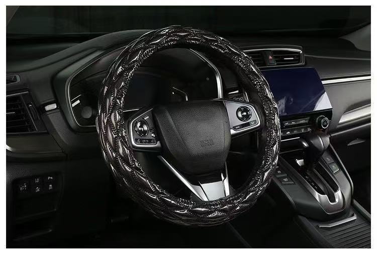 Cross-Border Car Steering Wheel Cover, Exclusively for Foreign Trade, New Model, Suitable for All Seasons, 3D Diamond Honeycomb Car Handle Cover