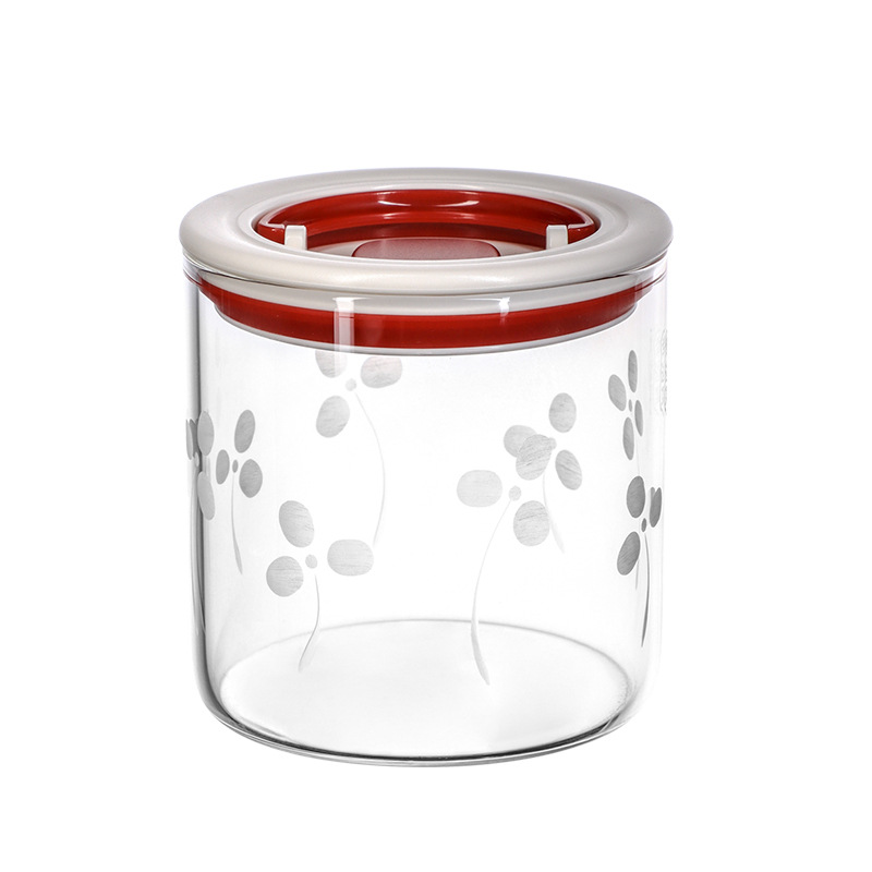 Tanque de sellado de vidrio de alta borosilicona de grado alimenticio a prueba de humedad a prueba de insectos, alta resistencia a la temperatura y gran capacidad opcional