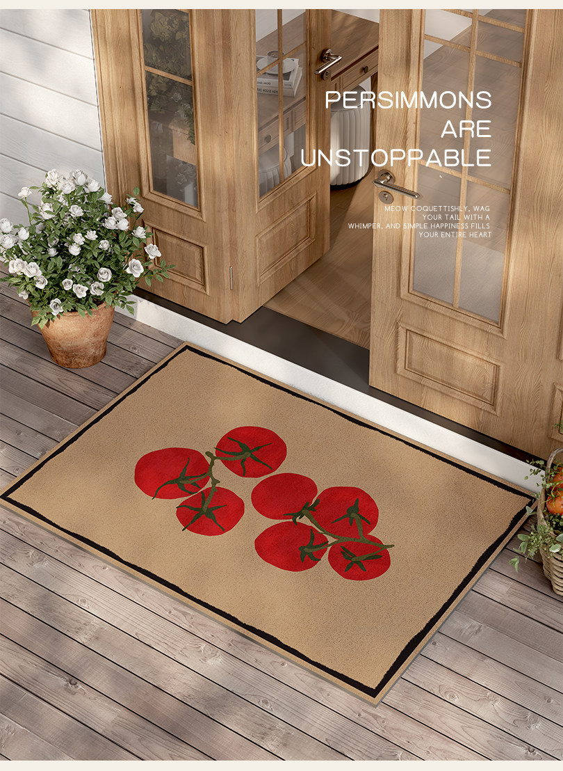 Entrance door mat with a light luxury and high-end feel, vintage style, dirt-resistant, non-slip, washable PVC loop mat for the foyer entrance