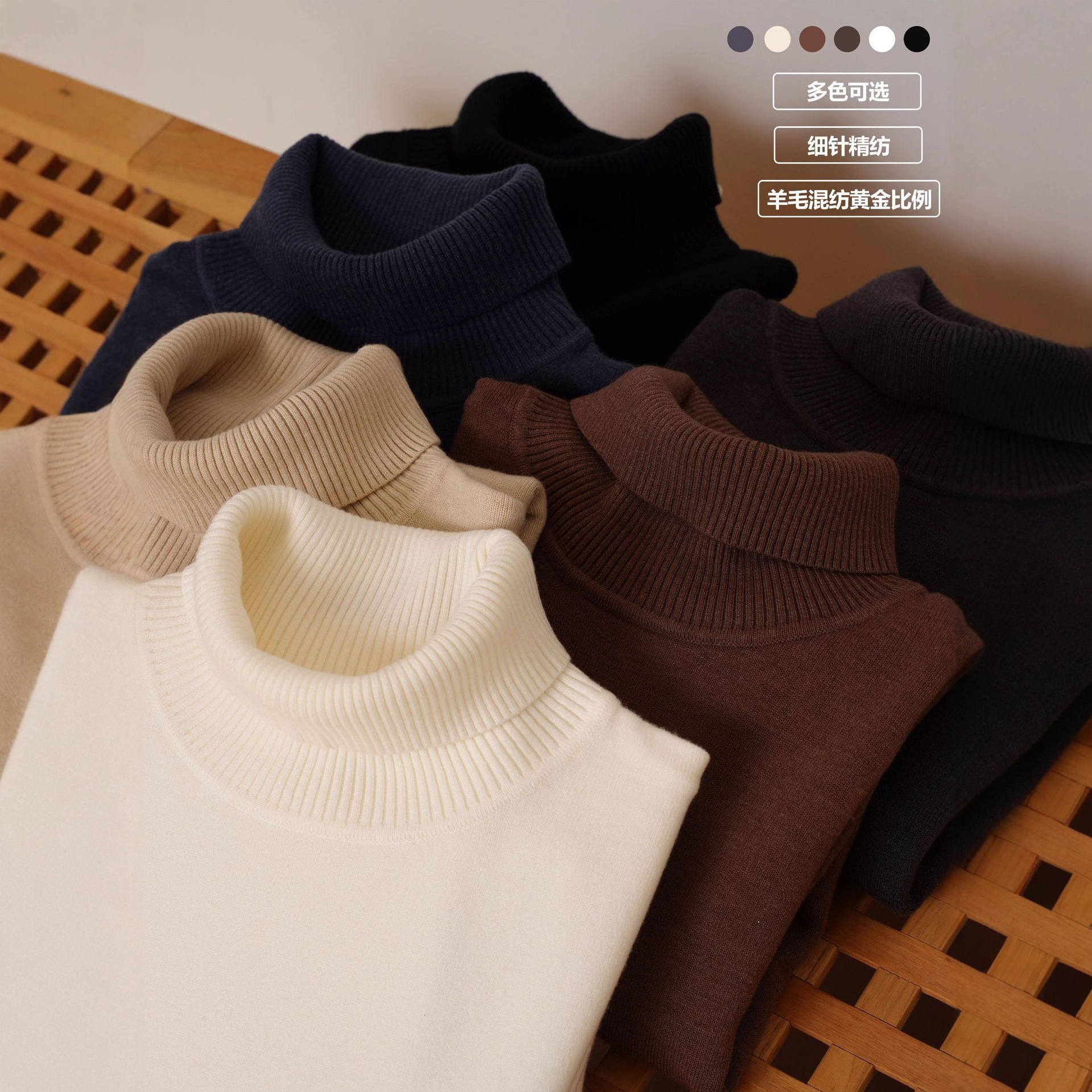 Suéter de lana suave de otoño y invierno de hombre transfronterizo, suéter de punto de color sólido, suéter de solapa de hombre