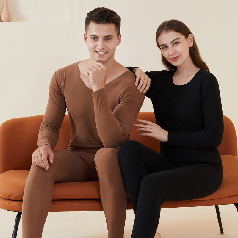 Thermal Intimates Men's Velvet Autumn Clothes Autumn Trousers Natal Red Couple Women's New Year's Suit Autumn and Winter Thick