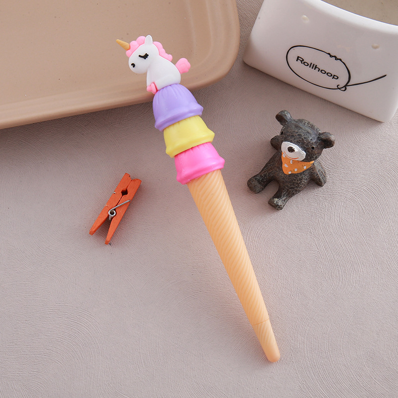 Pluma de góner de helado de unicornio Pluma de agua con forma de Haagen-Dazs creativa Papelería linda Pluma a base de agua para estudiantes al por mayor