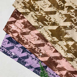 高弹印花网纱面料40D氨纶弹力网眼千鸟格印花连衣裙高弹网布辅料