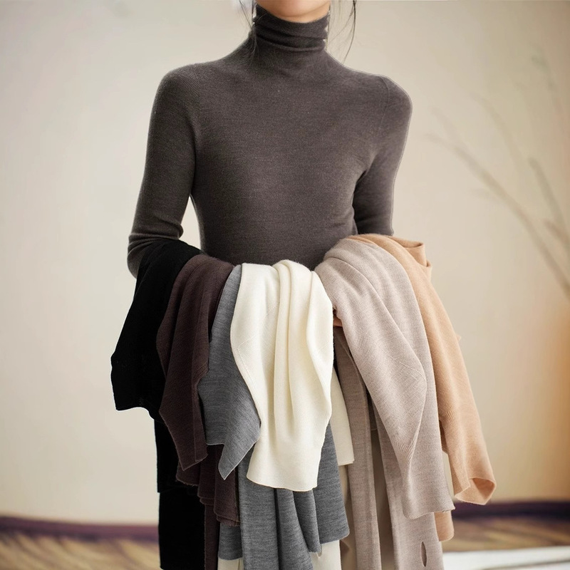 No Pumped Special Yangtze Yarn 120 Packs Seamless All-in-One Women's All-Wool Turtleneck Sweater Base-Layer Shirt