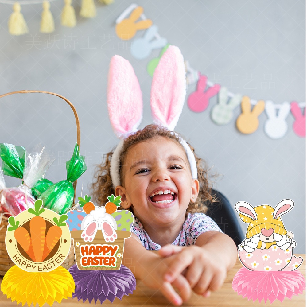 Decoración de Pascua transfronteriza decoración de escritorio lindo conejo Festival enano pollo panal decoración de la Mesa decoración de la escena Accesorios