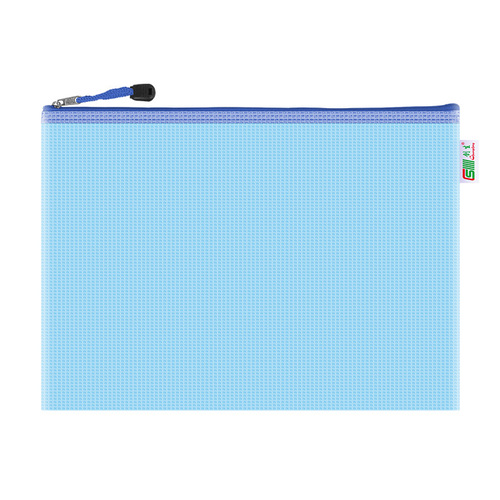 New A4 File Bag Student Grid Bag Colorful Thick Single Zipper Transparent Document Bag Custom Logo