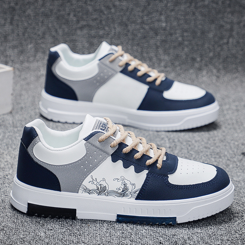 2024 spring new men's shoes breathable white shoes men's fashionable all-Match platform sports casual sneakers fashionable shoes