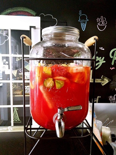 Retro lead-free glass kettle switch bottle juice can cold drink beer keg large capacity intolerable hot water faucet beverage keg