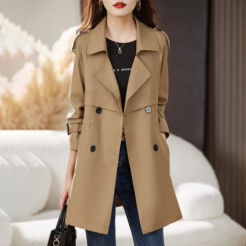 Women's Trench Coat 2026 New Style Spring and Autumn Fashionable Slim-Fit Elegant Mid-Length Thin Women's Blazer Coat Women's Trench Coat 2026 New Style Spring and Autumn Fashionable Slim-Fit Elegant Mid-Length Thin Women's Blazer Coat