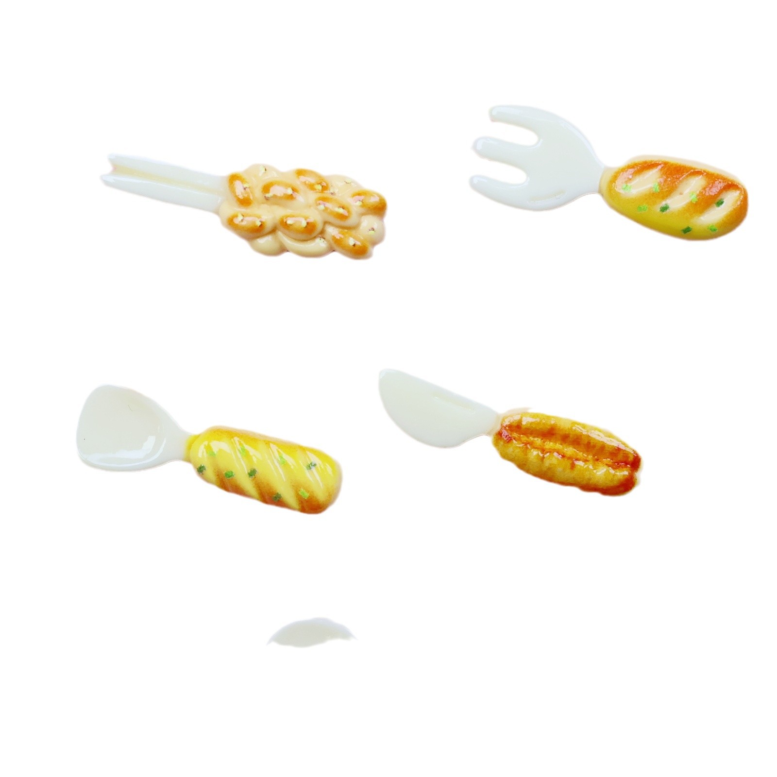 ミニ食人種ナイフフォークスプーン食人種樹脂アクセサリークリームヘアクリップ携帯ケース冷蔵庫キーホルダー