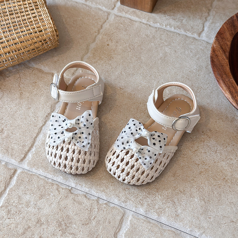 Niñas sandalias trenzadas 2026 verano nuevo bebé arco sandalias huecas zapatos princesa para niños image 7