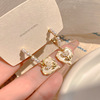 Cute advanced earrings from pearl, french style, high-quality style, simple and elegant design, flowered