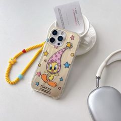日韩彩色星星鸭子适用苹果16手机壳iPhone15pro max双层13/14链条