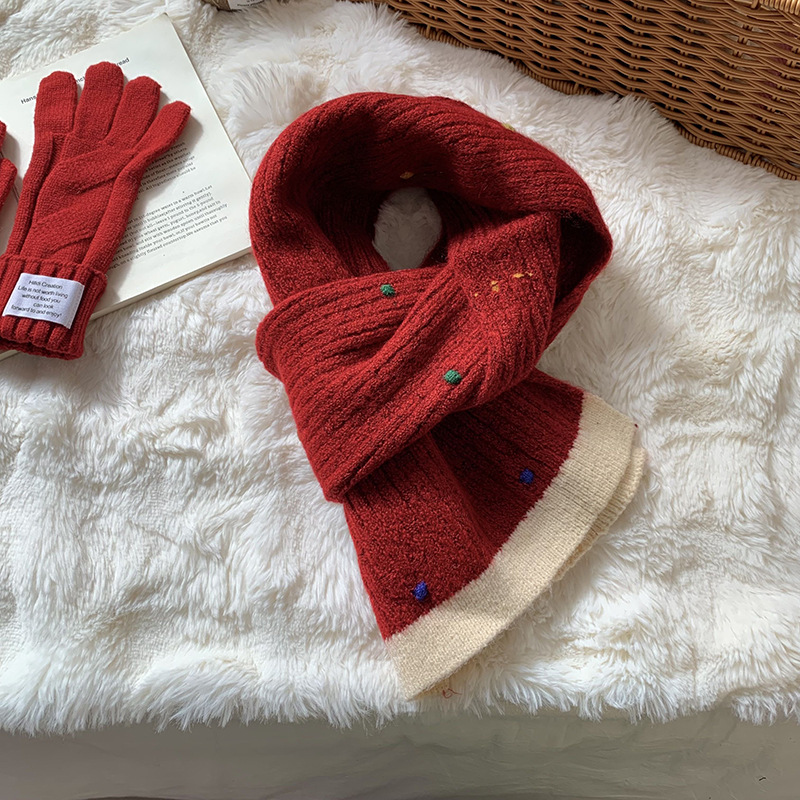 Bufandas de invierno de alta calidad otoño y invierno de color frijoles caliente y antifrío collar de color combinación chal