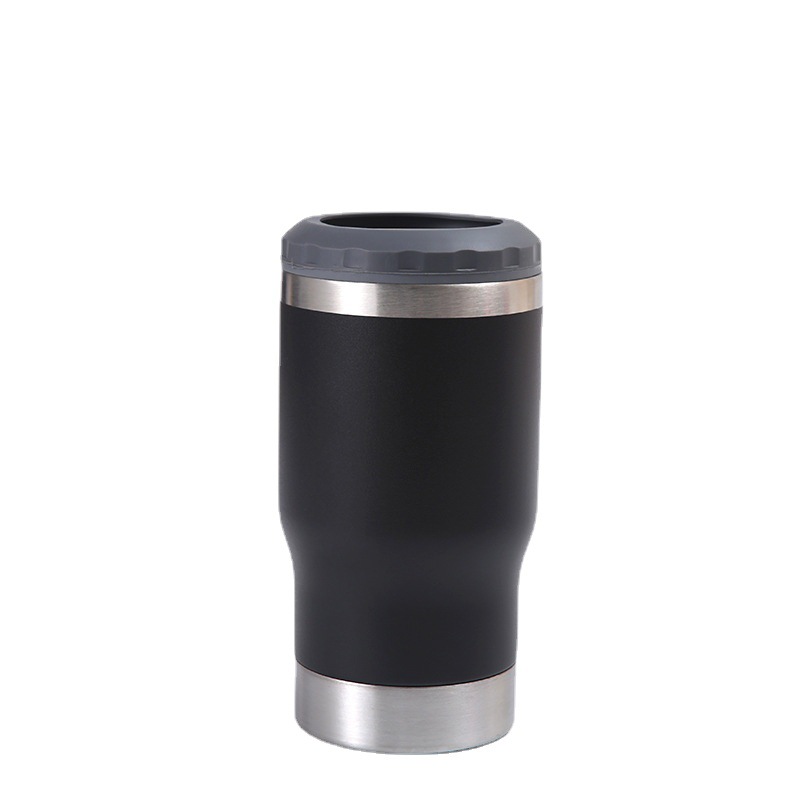 Transfronterizo 14oz al aire libre portátil tanque de frío de doble capa de pulverización de vacío taza de aislamiento de plástico creativo auto-construido abridor de botellas de vidrio de cerveza