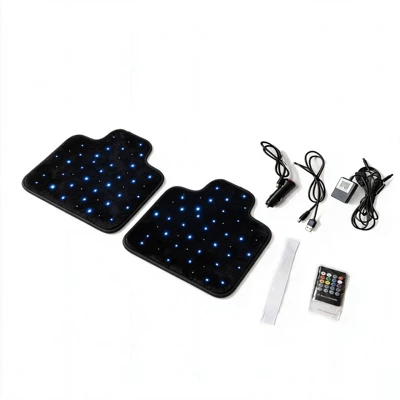 Universal Foot Pad floor mats with multi-color flashing - illuminated-foot-mat-lights-dual-control-sub-cigarette-lighter-two-small-pieces-two-pieces-for-the-rear-row