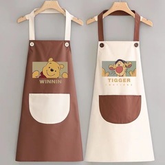 ファッションアニメ防水防油エプロンキッチン家事腰を囲んで飲食する男女作業服エプロンはロゴをカスタマイズできます