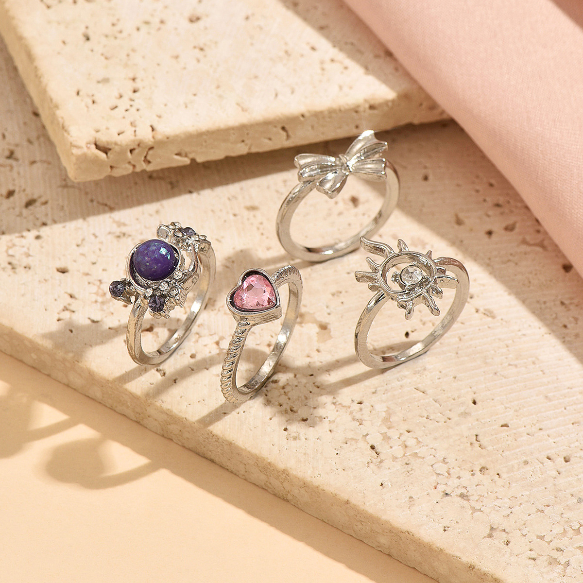 Set di anelli sole e luna viola gioielli firmati donna_voghion.com