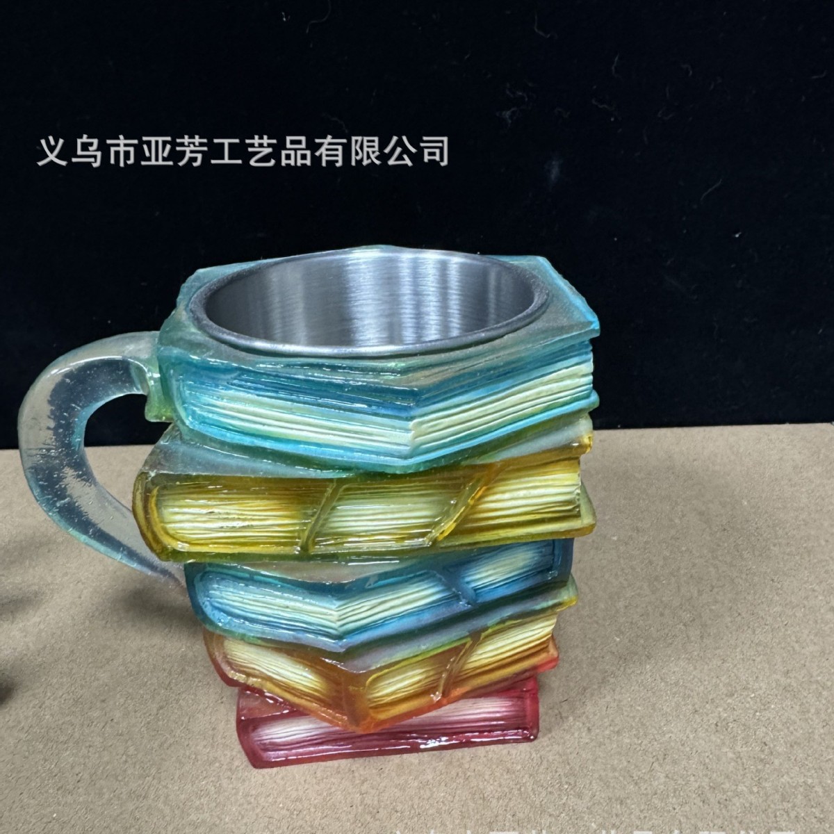 Taza de libro de vidrio pintado transfronteriza pintada Book Mug creativo Book Superposición Taza de café