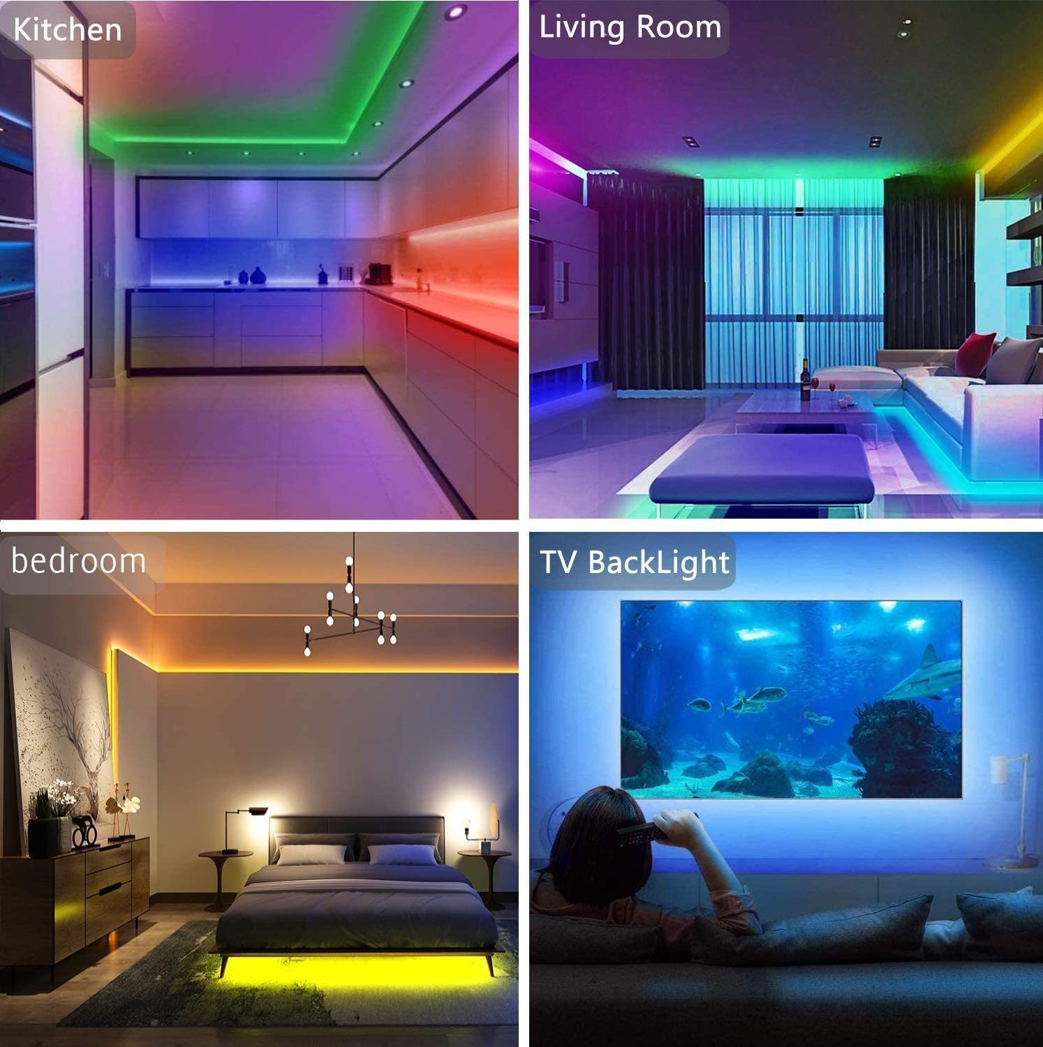 5Vled16 Lampenfassung Bluetooth 24 Tasten 3535 selbstklebend RGB Farbwechsel Schlafzimmer Kleiderschrank Heimdekoration LED-Streifen