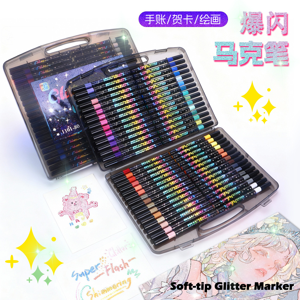 Transfronterizos de una sola cabeza flash marcador de arte estudiantes pintando graffiti flash marcador fluorescente al por mayor en stock