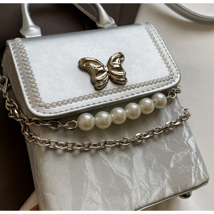 Niche Handheld Box 2024 New Color Contrasting Crossbody Fashion Butterfly Commuter Phone Shoulder Bag_voghion.com