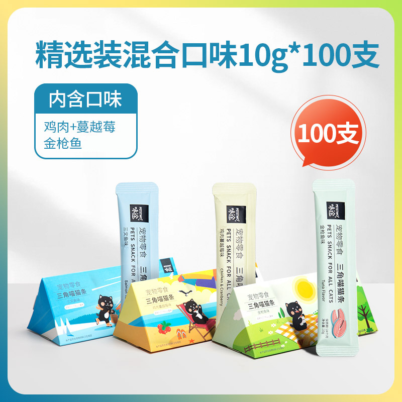 ★혼합맛 100개 셀렉션 팩 [참치+치킨 크랜베리 ​​절묘한 포장]