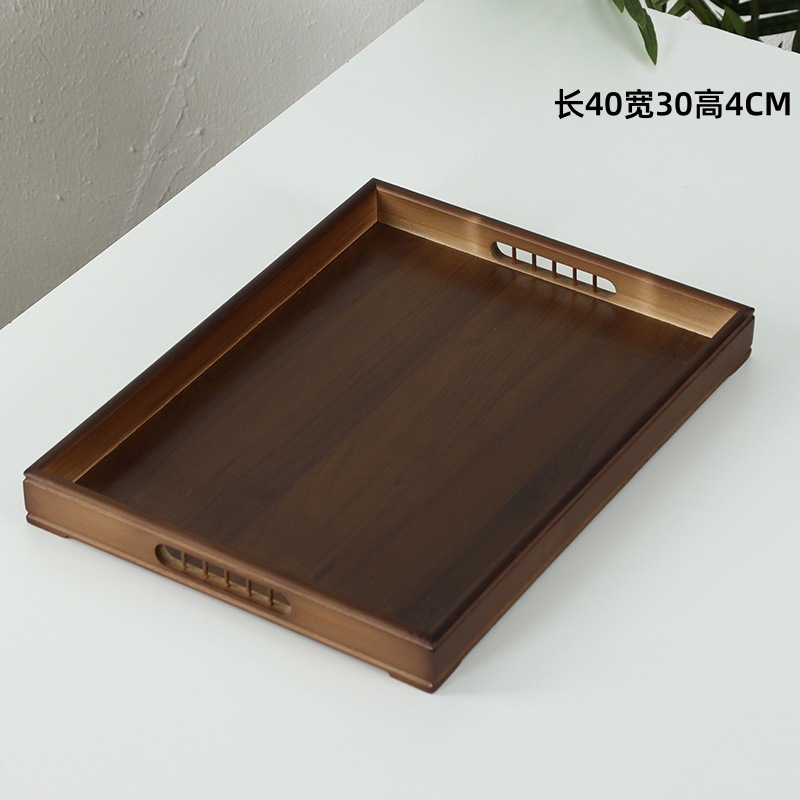 中式高档家用放水杯子竹制方形多功能收纳盘面包蛋糕下午茶餐盘|undefined