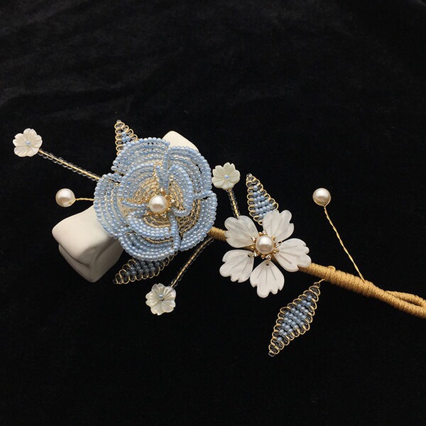 High quality transparent glass Chinese hairpin handmade