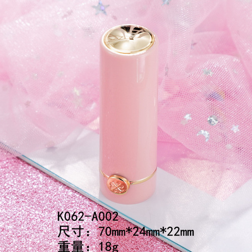 Lipstick tube empty gold top piece lipstick empty tube gold waist strap with flowers round lipstick lip balm tube wholesale