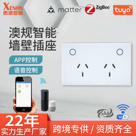 118型澳规双插座智能墙壁插座AU 智能插座玻璃面板远程控制联动