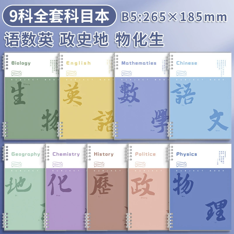 Loose-Leaf Notebook – Thickened B5 Subject Notebooks for Middle & High School, Refillable Creative Squares