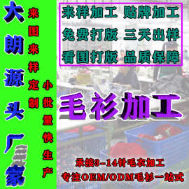 大朗毛衣针织衫欧美装V领套头来图来样打版定制修身通勤长袖拼接