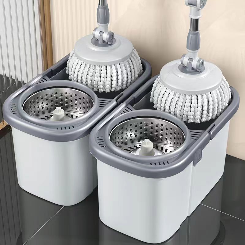 손 씻기없는 회전 걸레 가정용 게으른 모프 Haoshen 더블 드라이브 걸레 버킷 습식 및 건식 이중 사용 걸레