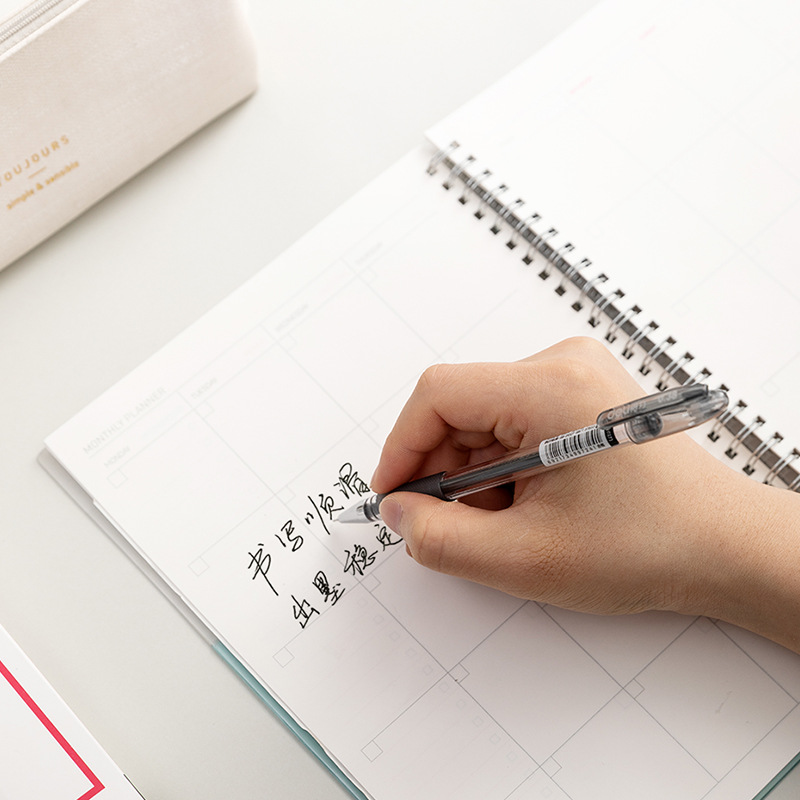 Bolígrafo neutro de 0.38mm para finanzas negro de aguja completa bolígrafo de sombrero de oficina de negocios bolígrafo S84