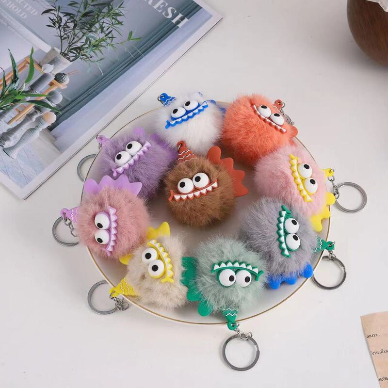 Plush Pendant Kitten Cute Cat Cartoon Keychain Bag Grabber Small Gift Student Backpack Pendant Fur Ball
