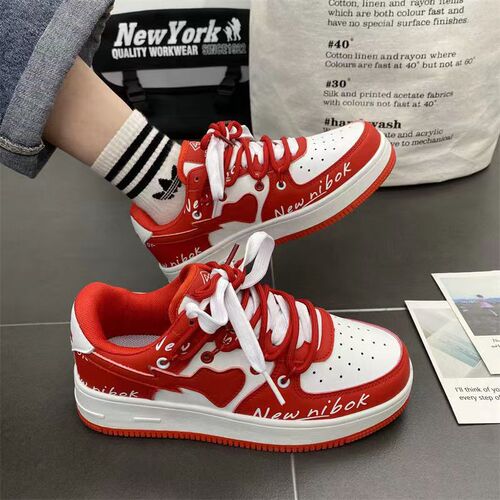 Klein blue casual sneakers original ins retro college style double strap sneakers men's contrasting color couple's shoes