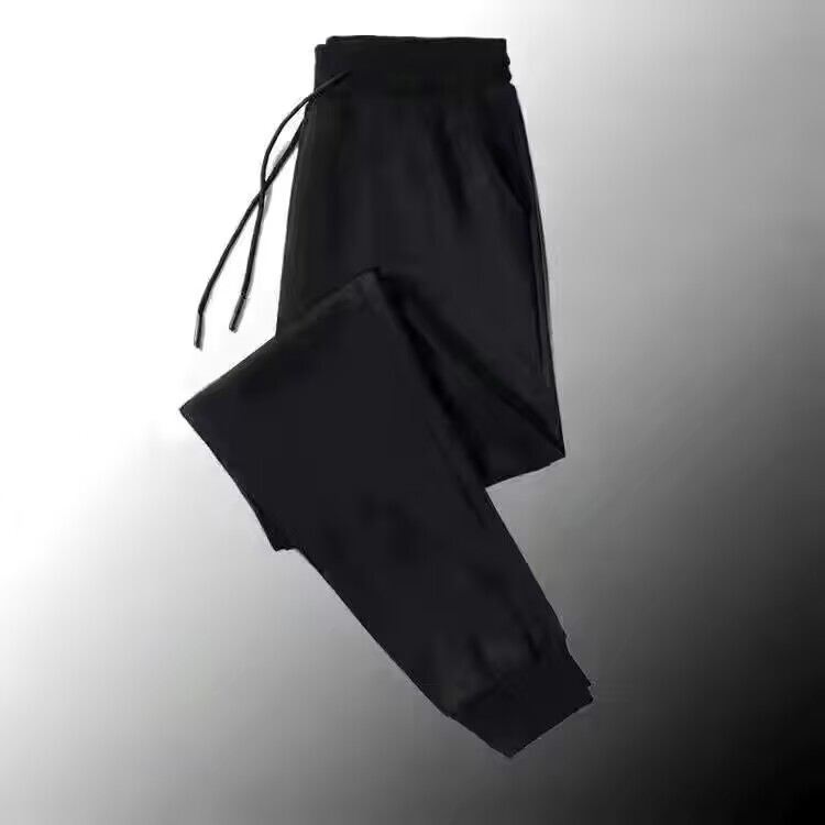 休闲裤子男士秋冬季黑色运动长裤冬天宽松束脚灯芯绒卫裤加绒加厚|undefined