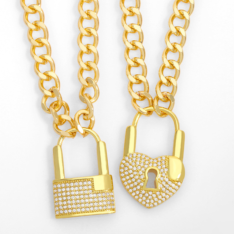 Diamond Ot Buckle Hip Hop Necklace display picture 3