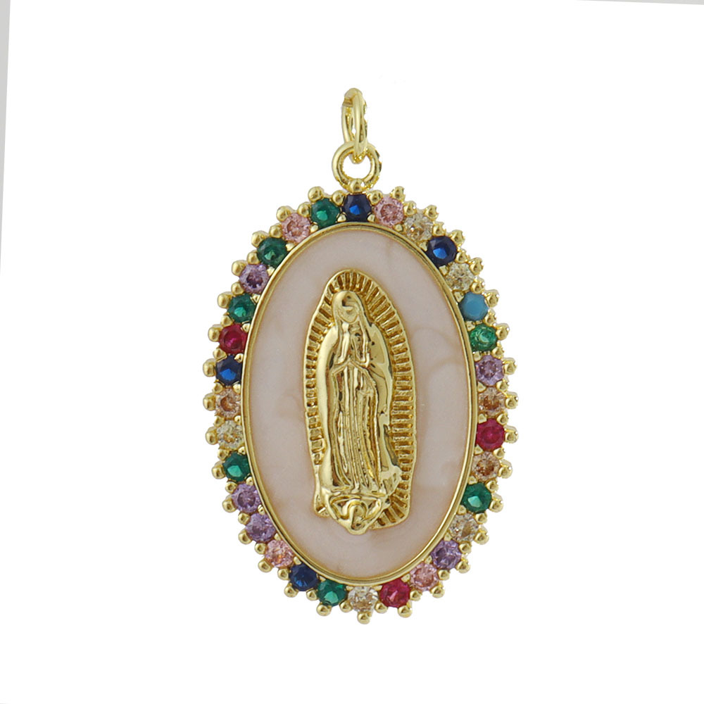 3g Weight Pendant Jewelry Making Type 14*26mm Jewelry Making Size Gold Plated Plating Material Zircon Inlay Material DIY Jewelry Accessories Classification 1 Piece Quantity Copper Material Human, Cross, Virgin Mary Pattern Inlay Design Vintage Style, Religion, Simple Style Style 1 Piece 14*26mm Copper Zircon Gold Plated Human Cross Virgin Mary Pendant 7
