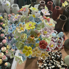 卸売りの景徳鎮の高温の手作業の陶磁器の花は造花の装飾の花束の20元をシミュレーションして中秋節を郵送します。