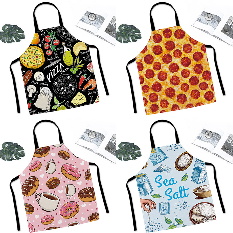 Cross-Border New Cartoon Imitation Linen Apron Anti-Fouling Household Convenient Parent-Child Work Clothes Staff Restaurant Apron