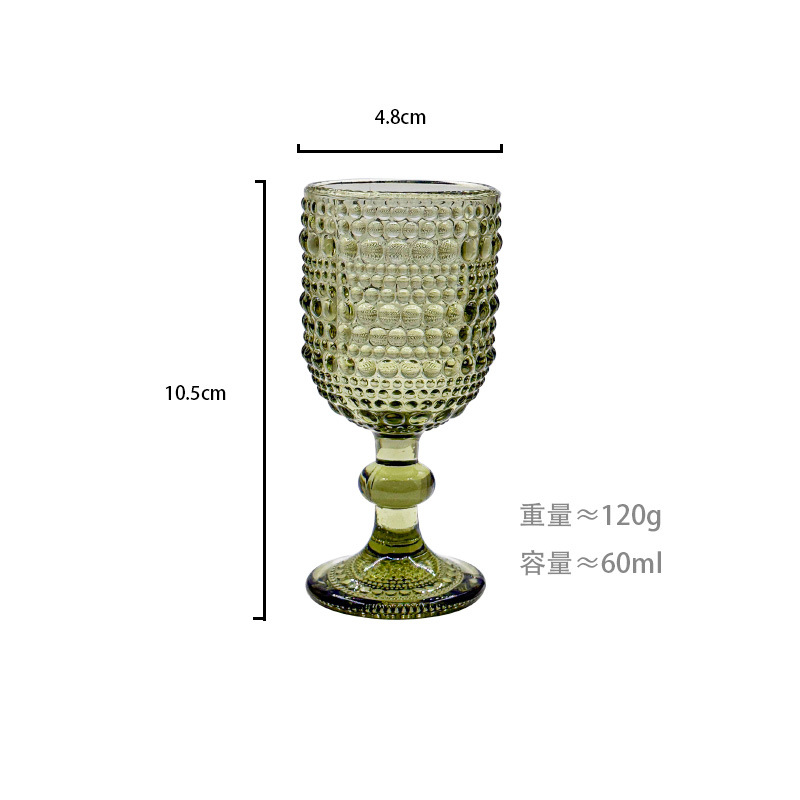 Gran por mayor transfronterizo vintage relieve tazas de vino de vidrio de colores tazas de vino de boda una taza de vino grueso una taza o dos tazas image 14