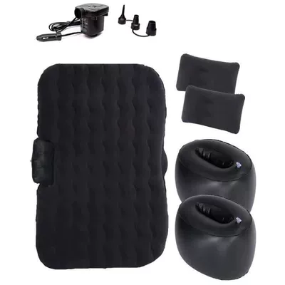 Car air mattress, inflatable bed for the back seat of a car, sleeping pad for the rear seat of a BYD sedan, foldable travel bed (Vehicle-mounted inflatable bed) - default-huiqi-12876-flocked-black-double-pier-car-air-pump-storage-bag-limited-time-discount