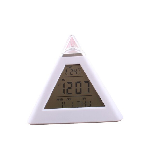 Triangular colorful color change alarm clock creative lazy alarm…